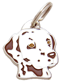 Dálmata marrom branco <br> (placa de identificação para cães, Gravado incluído)